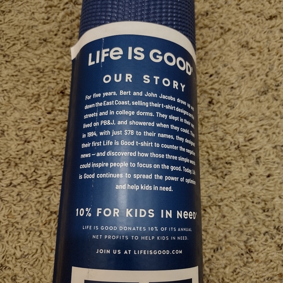 Life Is Good Yoga mat/ Reversible blue durable lightweight unique latex-free - Picture 9 of 12